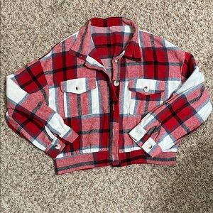 Plaid Shacket - Red and Blue